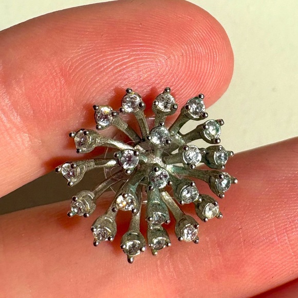 Kate Spade Sputnik Starburst Stud Earrings | Silver-Tone with Sparkling Crystals - Picture 5 of 6